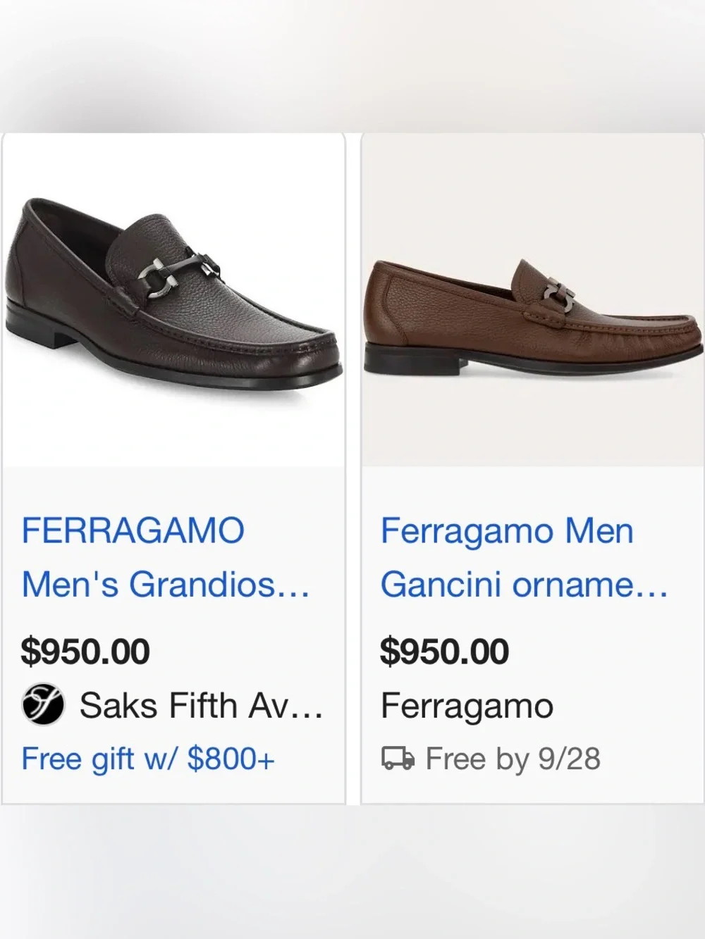 Ferragamo Loafers 9.5 Brown Gancini Silver Horse Bit Buckle Luxe Shoes Old Money